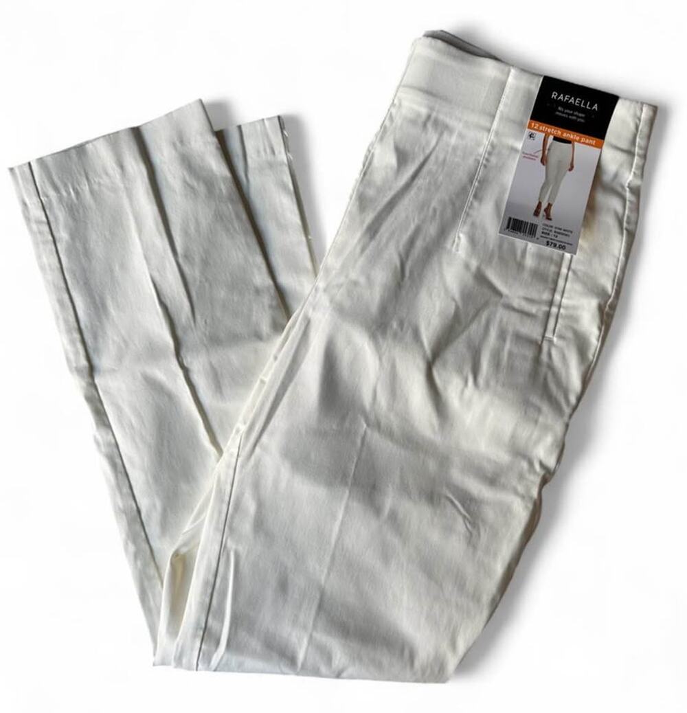 Women's Rafaella White Stretch Ankle Pants Size 12